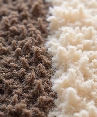 Close up before and after rug cleaning