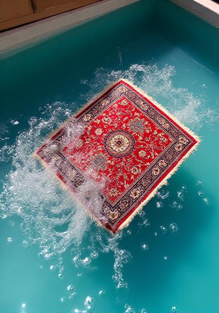 Traditional carpet submersion bath technique