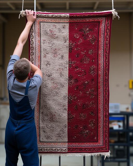 Before and after carpet cleaning